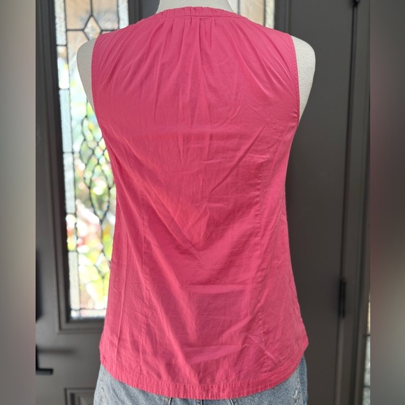 Ann Taylor Pink Ruched Sleeveless Stretch Blouse Size Medium - Picture 4 of 6